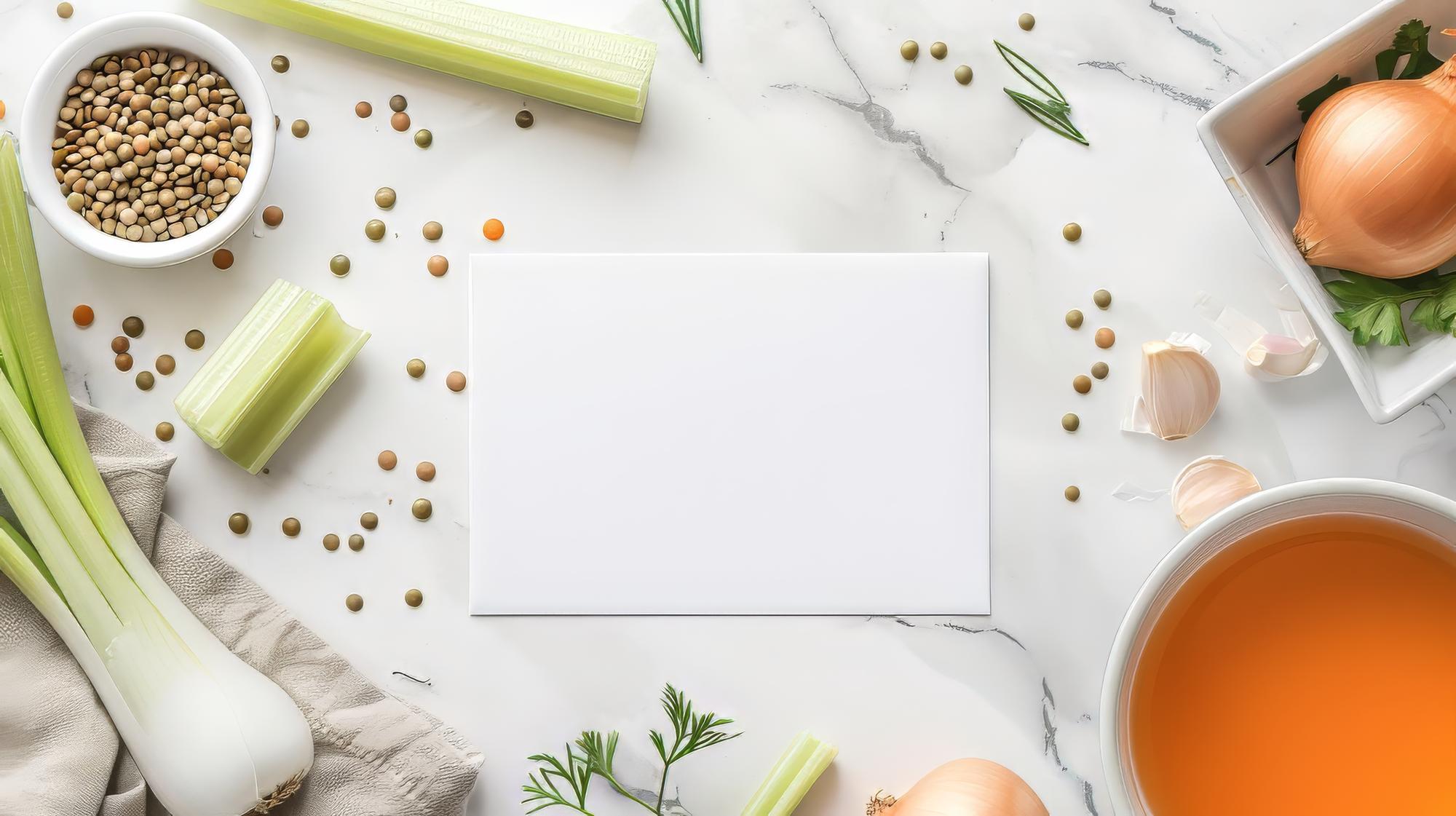package with ingredients and recipe card